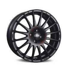 image of OZ Superturismo GT Flat Black, Red Lettering